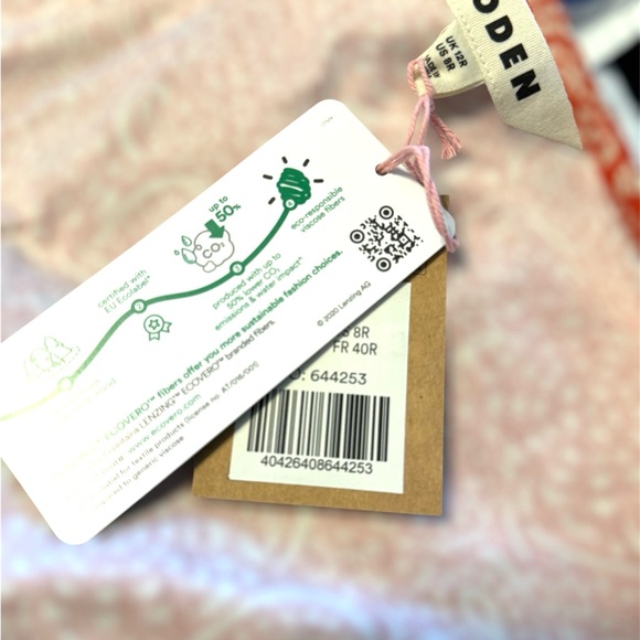 NWT Boden Vermilion Azure Pop Ruffle Jersey Dress Size 8 - Picture 8 of 8